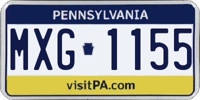 PA license plate MXG1155