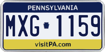 PA license plate MXG1159