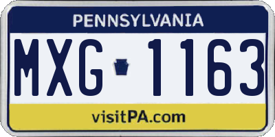 PA license plate MXG1163