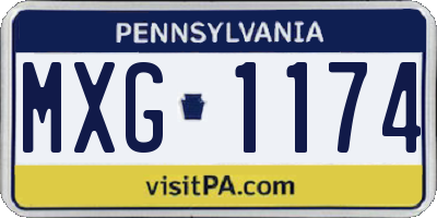 PA license plate MXG1174