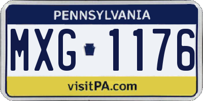 PA license plate MXG1176