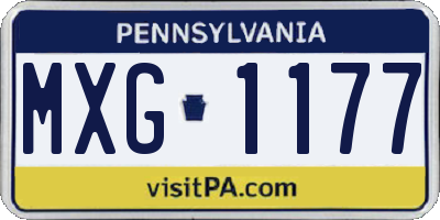 PA license plate MXG1177