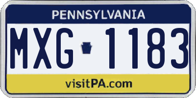 PA license plate MXG1183