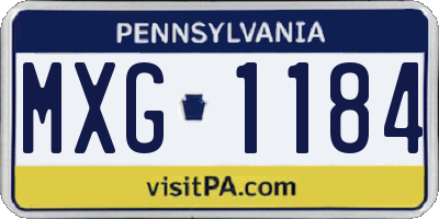PA license plate MXG1184