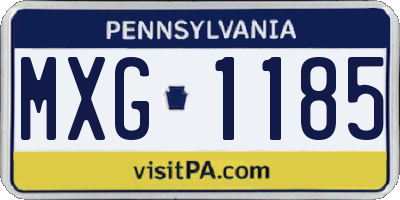 PA license plate MXG1185