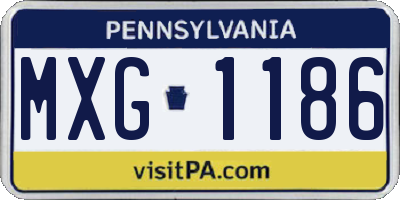 PA license plate MXG1186