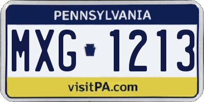 PA license plate MXG1213