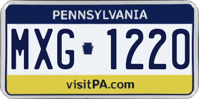 PA license plate MXG1220
