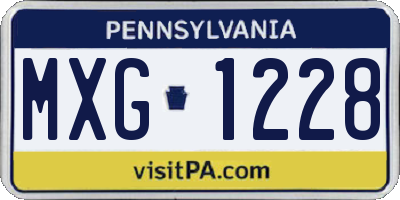 PA license plate MXG1228