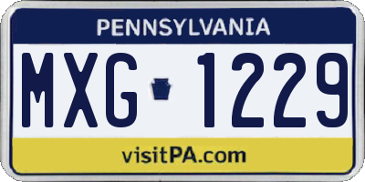 PA license plate MXG1229