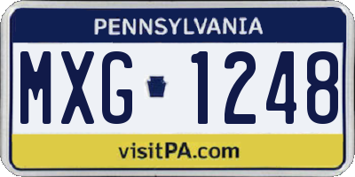 PA license plate MXG1248