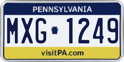 PA license plate MXG1249