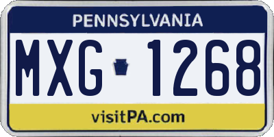 PA license plate MXG1268