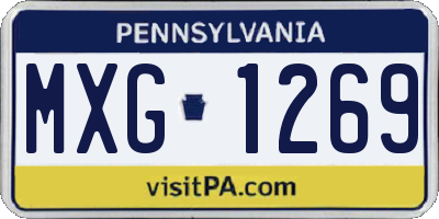 PA license plate MXG1269