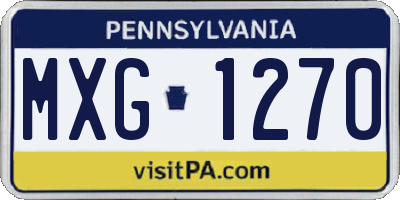 PA license plate MXG1270