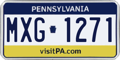 PA license plate MXG1271