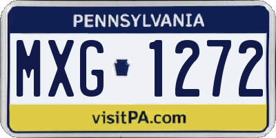 PA license plate MXG1272
