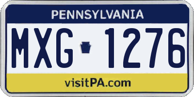 PA license plate MXG1276