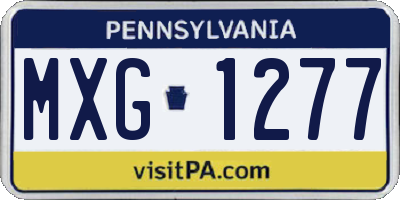 PA license plate MXG1277