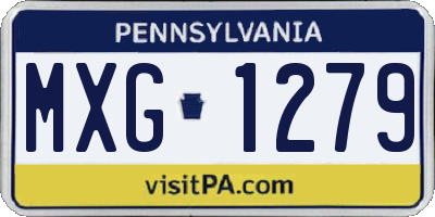 PA license plate MXG1279