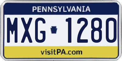 PA license plate MXG1280