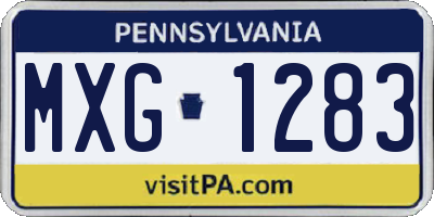 PA license plate MXG1283