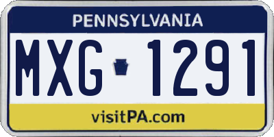 PA license plate MXG1291