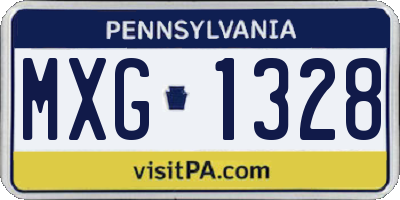 PA license plate MXG1328