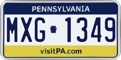 PA license plate MXG1349