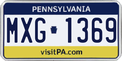 PA license plate MXG1369
