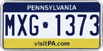 PA license plate MXG1373
