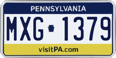 PA license plate MXG1379