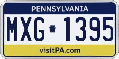 PA license plate MXG1395