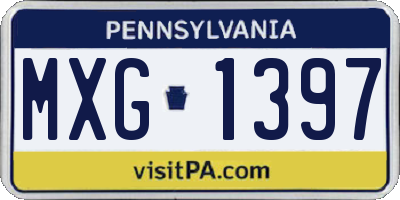PA license plate MXG1397