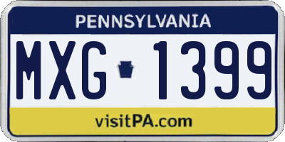 PA license plate MXG1399