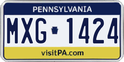 PA license plate MXG1424