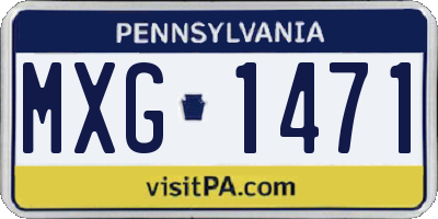PA license plate MXG1471
