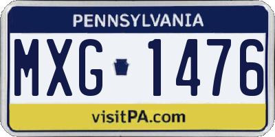 PA license plate MXG1476