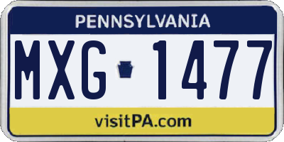 PA license plate MXG1477