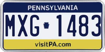 PA license plate MXG1483