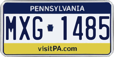 PA license plate MXG1485