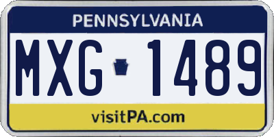 PA license plate MXG1489
