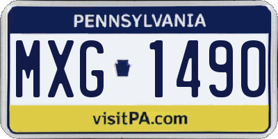 PA license plate MXG1490