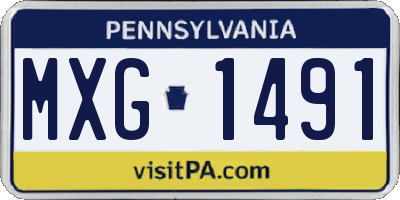 PA license plate MXG1491