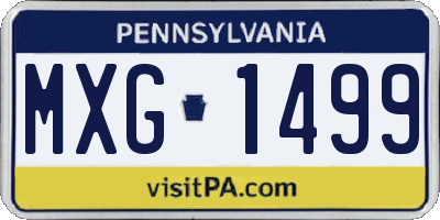 PA license plate MXG1499