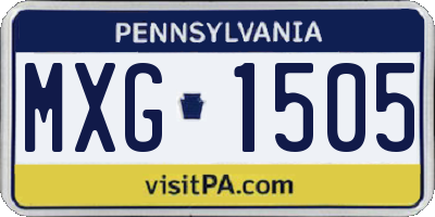 PA license plate MXG1505