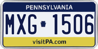 PA license plate MXG1506