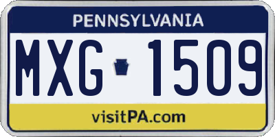 PA license plate MXG1509