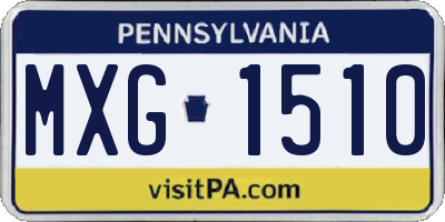 PA license plate MXG1510