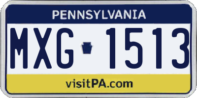 PA license plate MXG1513